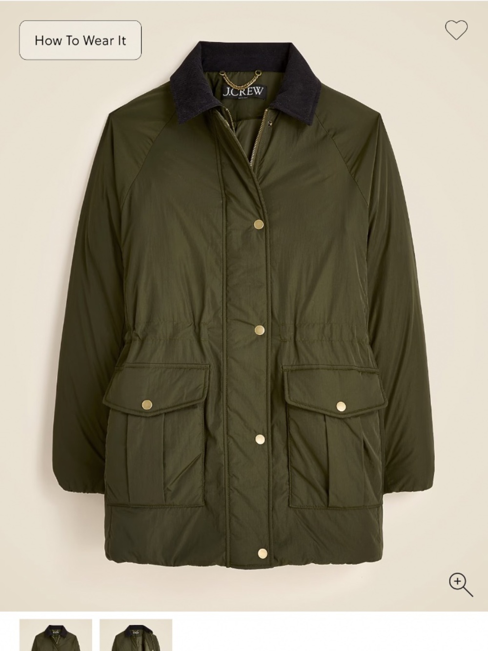 NWT J. Crew Puffer Barn Jacket™ with PrimaLoft®